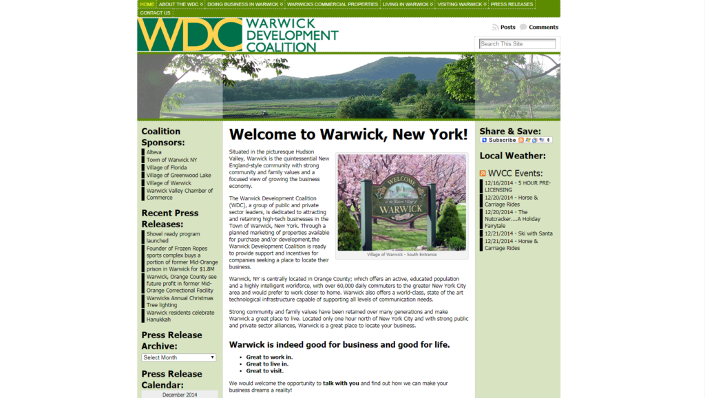 WarwickBusiness.org - Design Layout