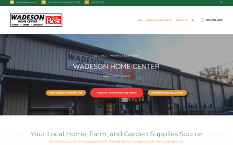 Wadeson Home Center - Complete site redo including new look and feel.